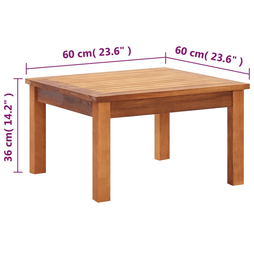 Garden Coffee Table 60x60x36 cm Acacia Wood