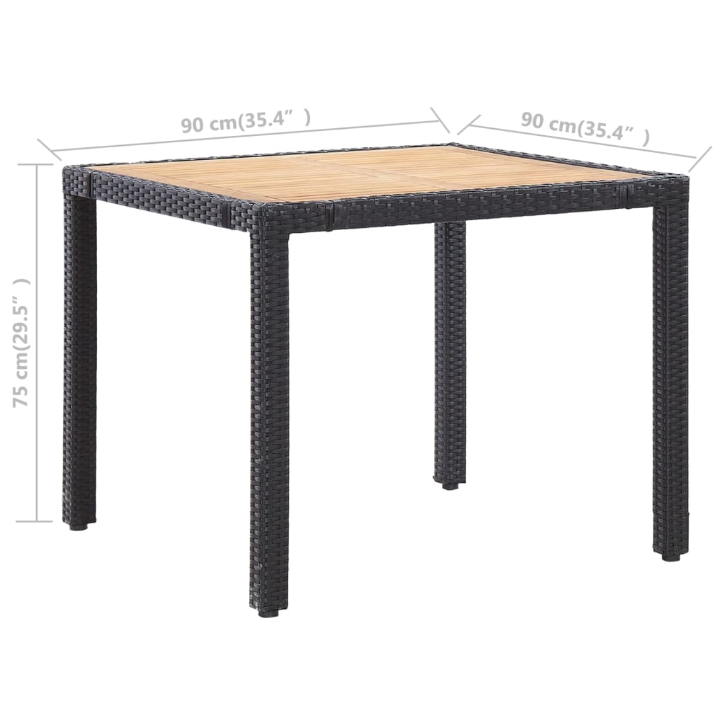 Set da Pranzo da Giardino 5 pz con Cuscini in Polyrattan Nero | homemem39