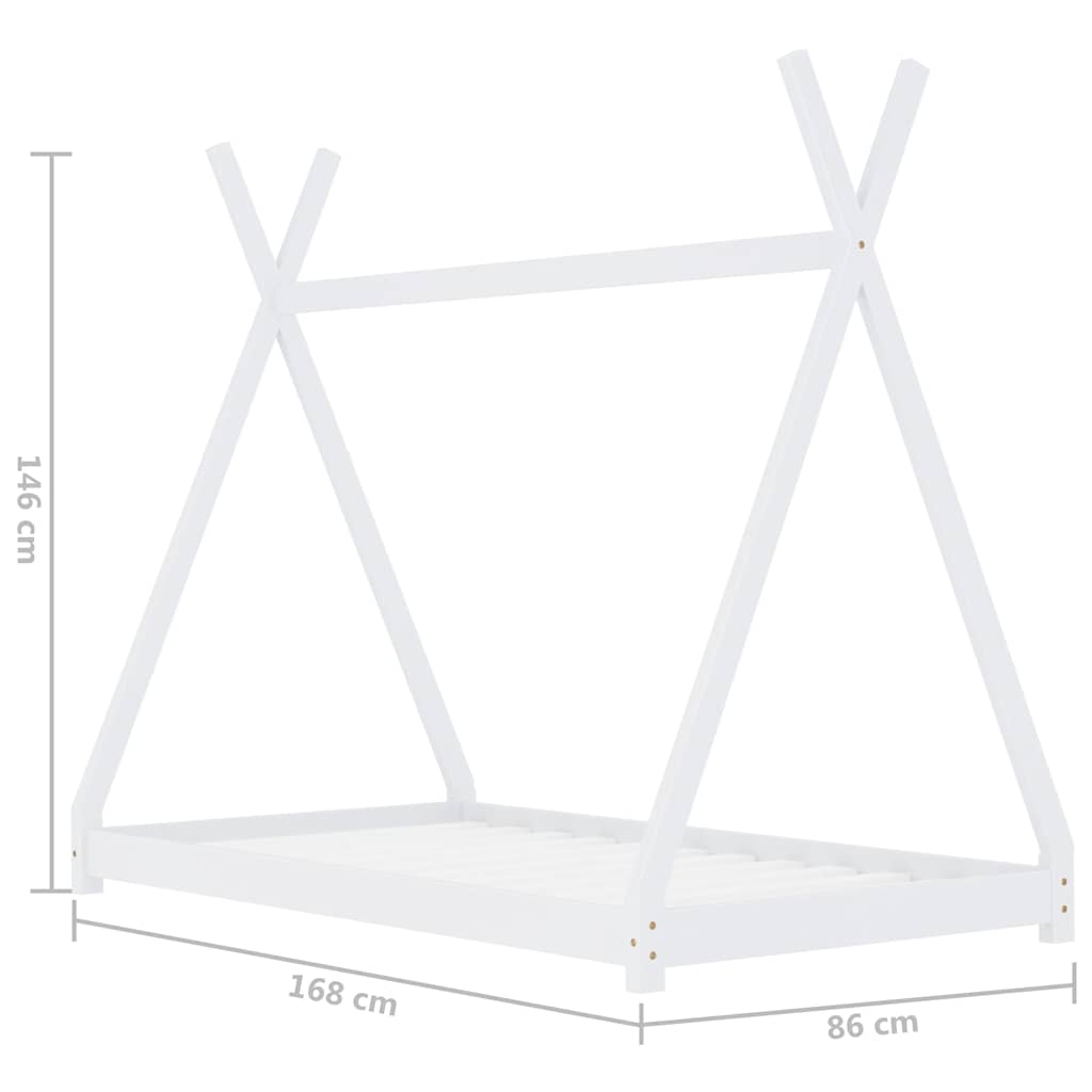 Giroletto per Bambini Bianco in Massello di Pino 80x160 cm | homemem39
