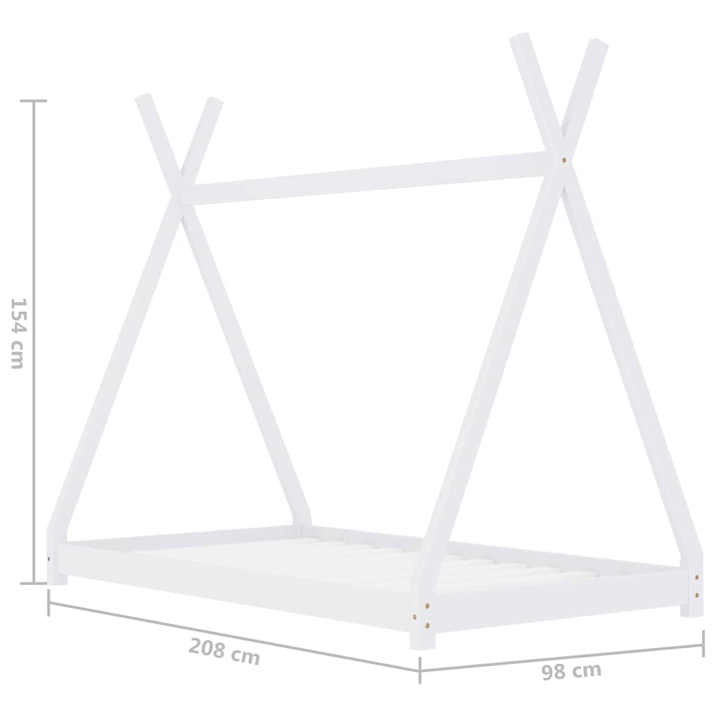 Giroletto per Bambini Bianco in Massello di Pino 90x200 cm - homemem39