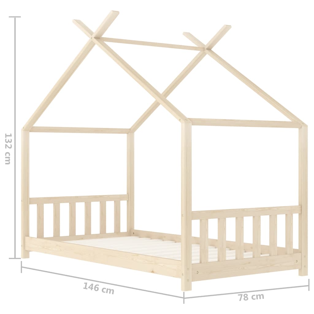 Giroletto per Bambini in Legno Massello di Pino 70x140 cm | homemem39