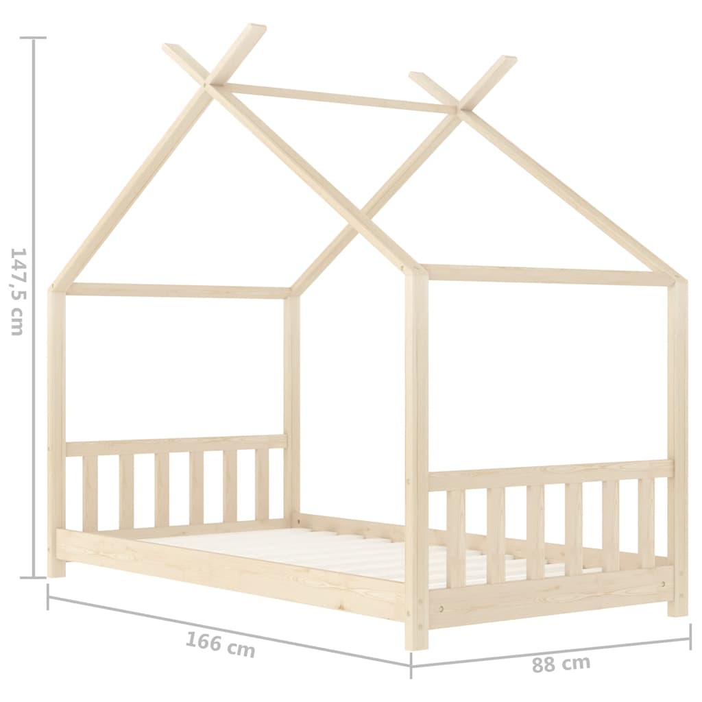 Giroletto per Bambini in Legno Massello di Pino 80x160 cm - homemem39