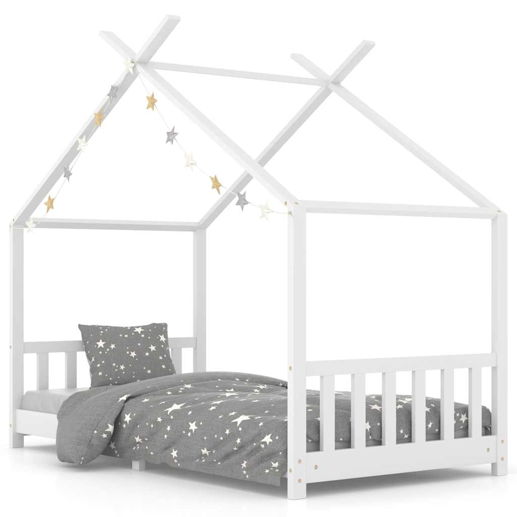 Giroletto per Bambini Bianco in Massello di Pino 90x200 cm - homemem39