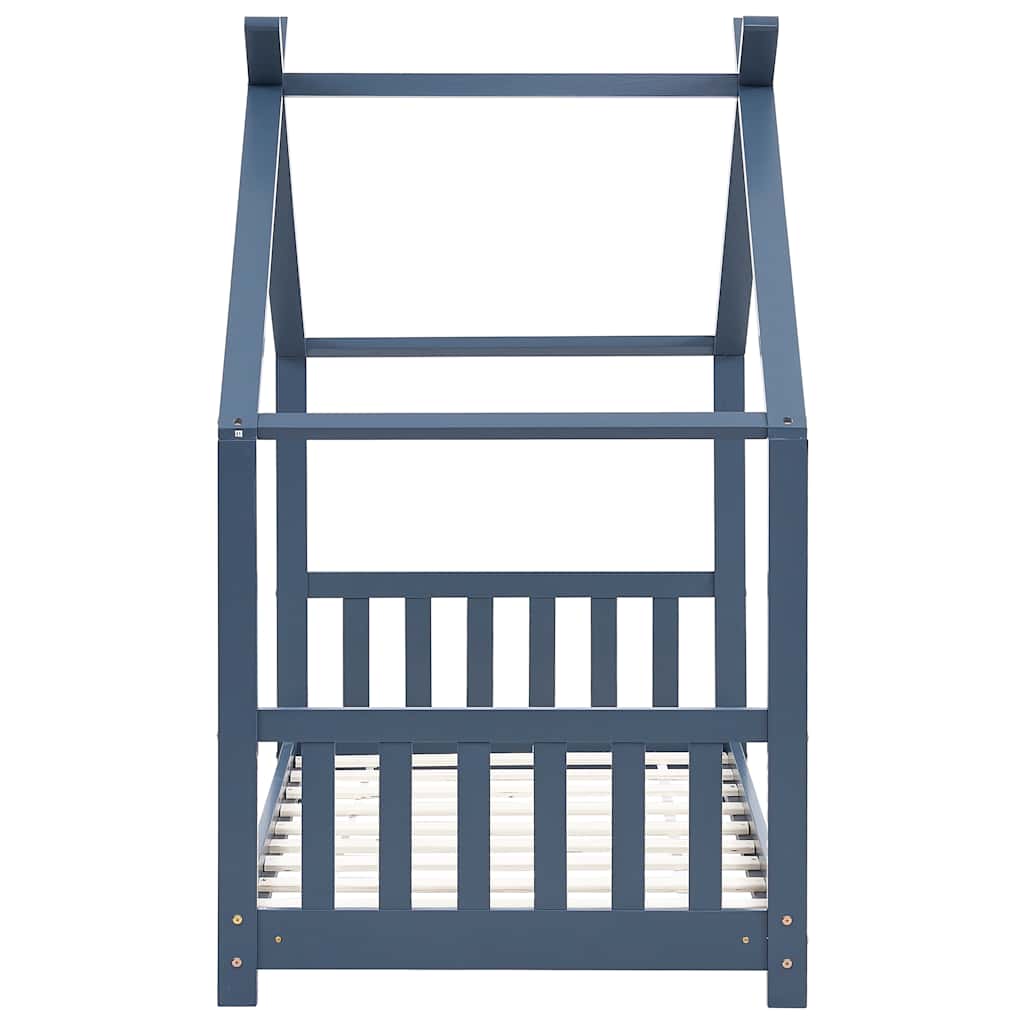 Giroletto per Bambini Grigio in Legno Massello di Pino 80x160cm - homemem39