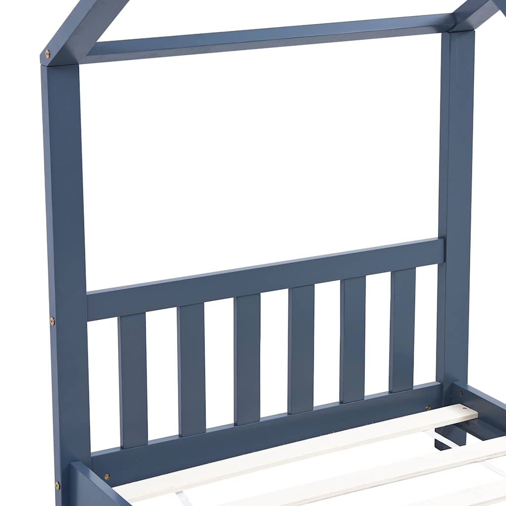 Giroletto per Bambini Grigio in Legno Massello di Pino 80x160cm - homemem39