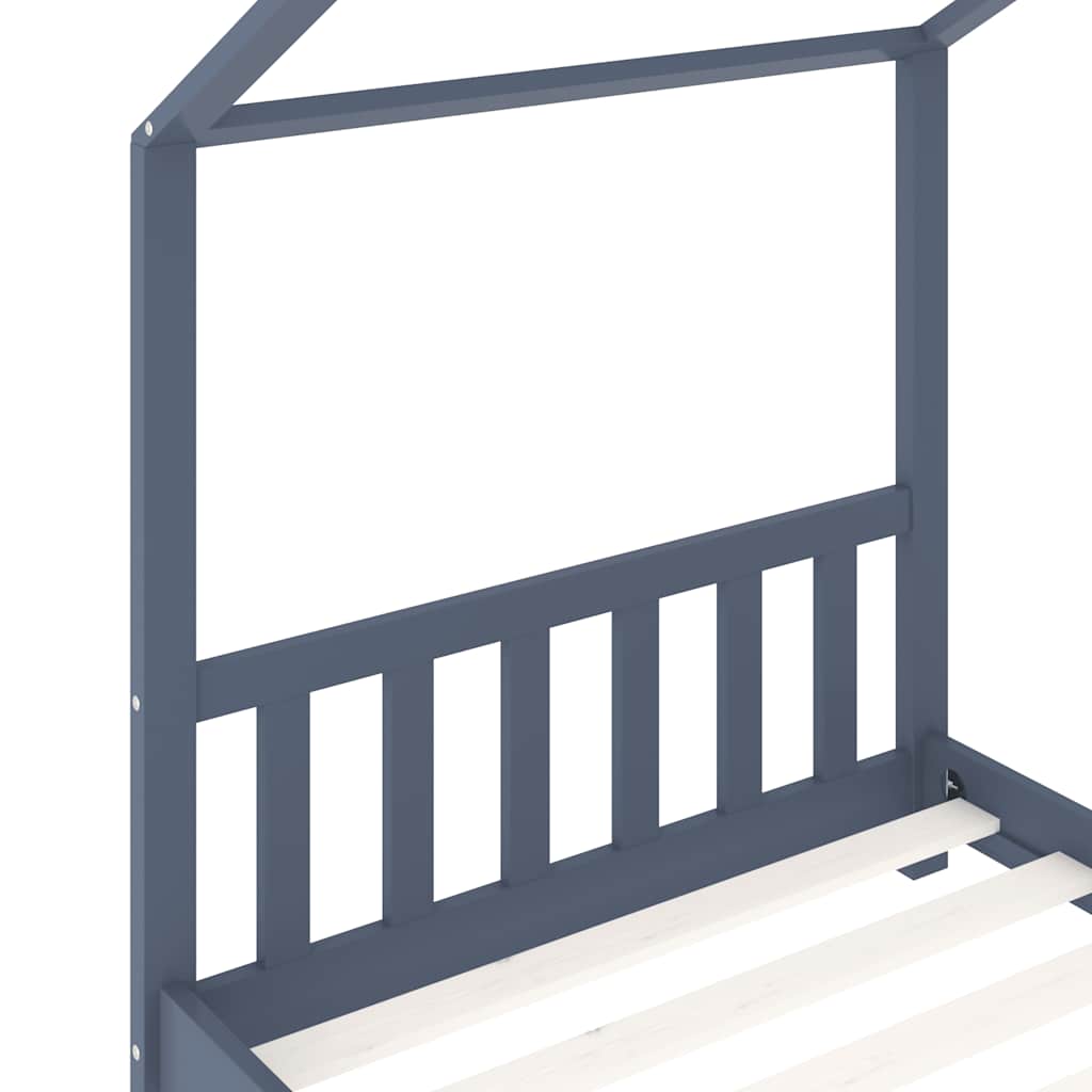 Giroletto per Bambini Grigio in Massello di Pino 90x200 cm - homemem39