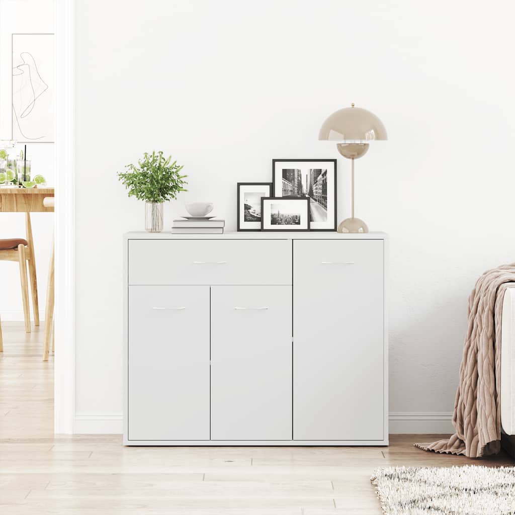 Credenza Bianca 88x30x70 cm in Legno Multistrato - homemem39