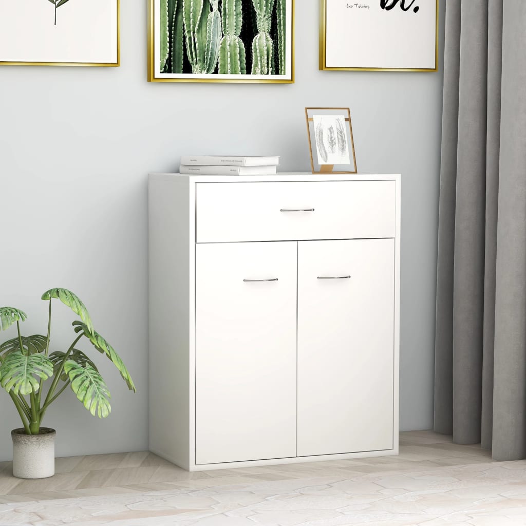 Credenza Bianca 60x30x75 cm in Legno Multistrato - homemem39
