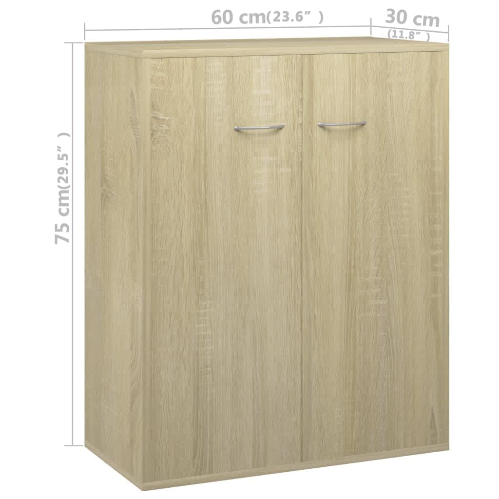 Credenza Rovere Sonoma 60x30x75 cm in Legno Multistrato | homemem39