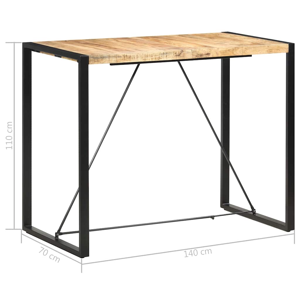 Tavolo da Bar 140x70x110cm in Legno Massello di Mango
