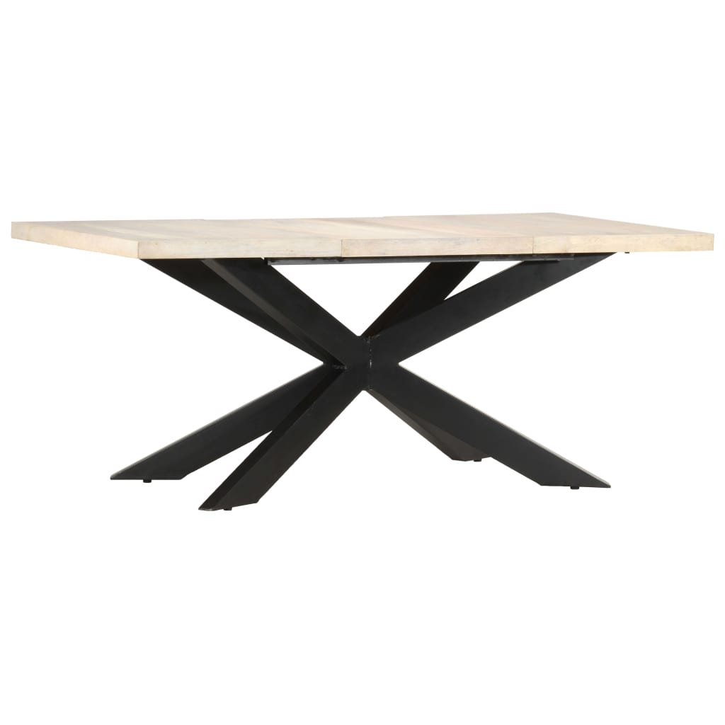 Tavolo da Pranzo 180x90x76 cm in Massello di Mango Sbiancato | homemem39