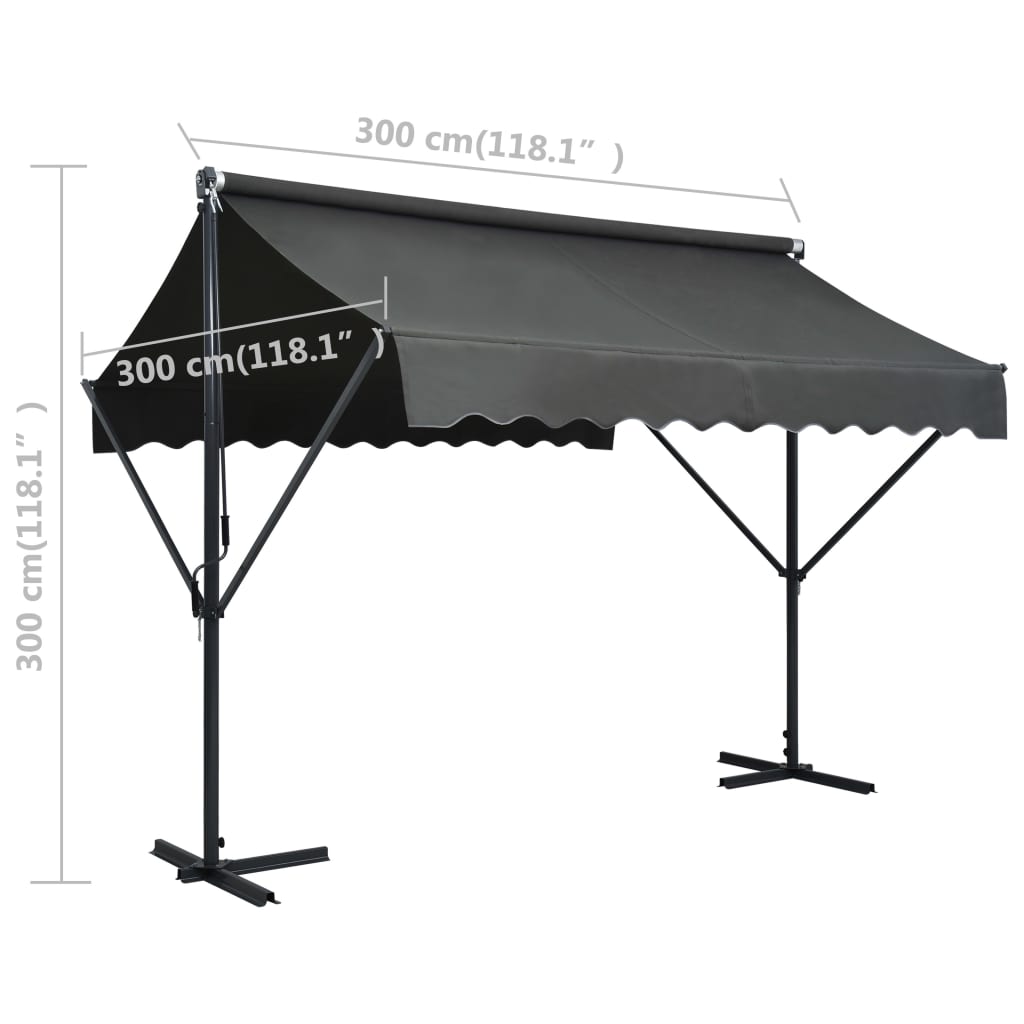 Tenda Parasole con Piedistallo 300x300 cm Antracite | homemem39