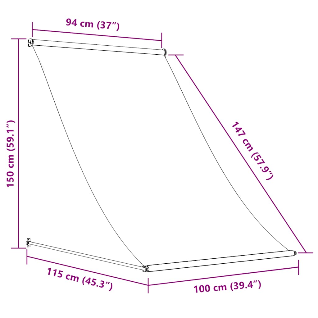 Tenda da Sole Retrattile 100x150 cm Crema
