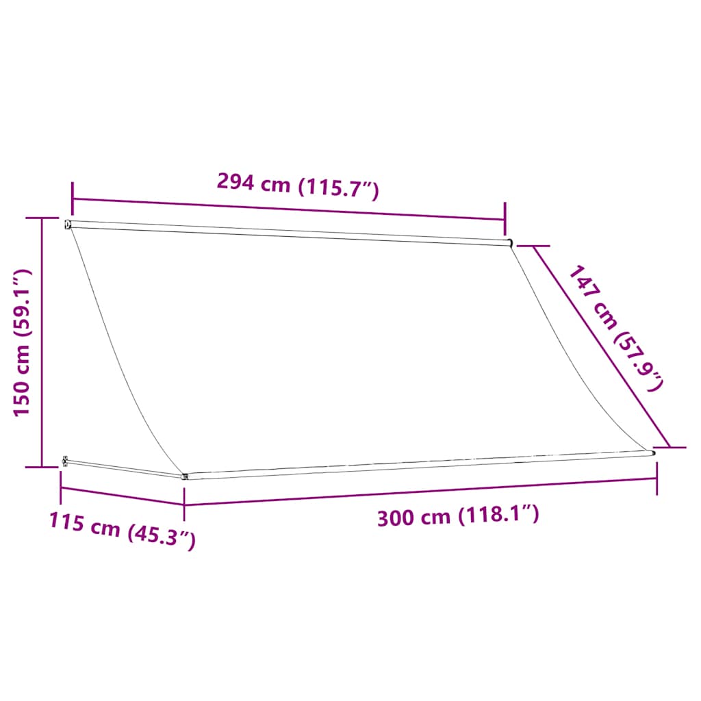 Tenda da Sole Retrattile 300x150 cm Arancione e Marrone | homemem39