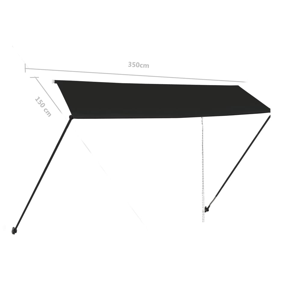 Tenda da Sole Retrattile con LED 350x150 cm Antracite | homemem39