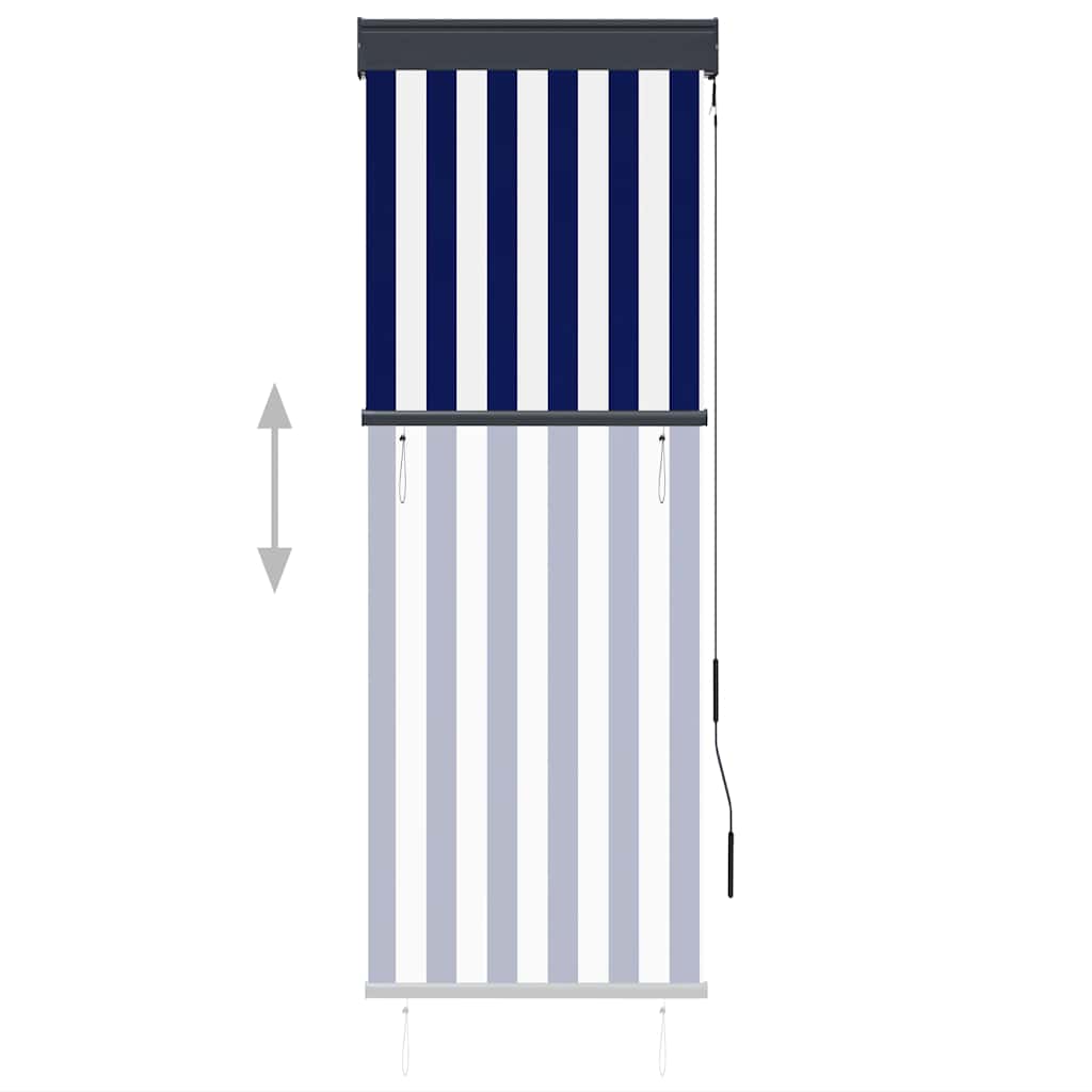 Tenda a Rullo per Esterni 60x250 cm Blu e Bianca