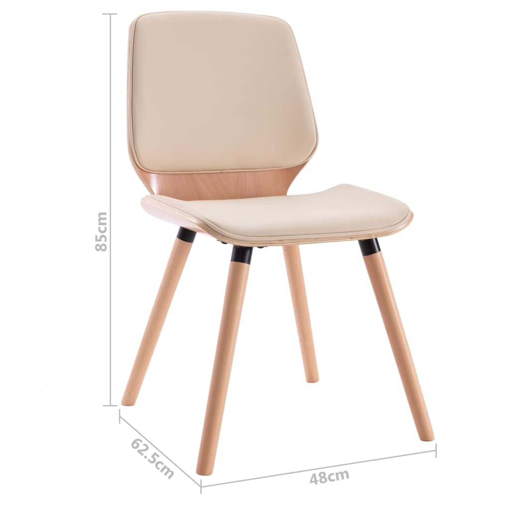 Sedie da Pranzo 2 pz Crema in Similpelle | homemem39