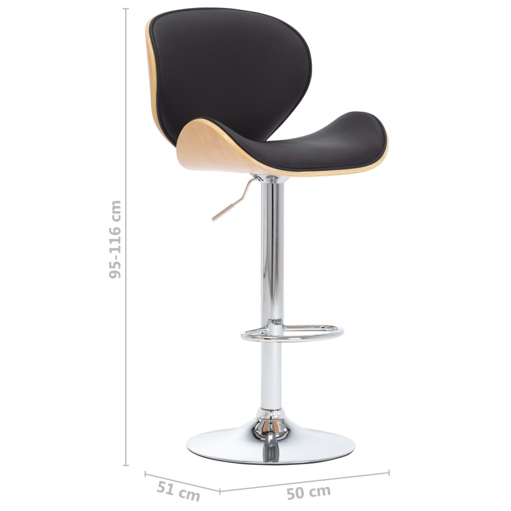 Sgabello da Bar Nero in Similpelle | homemem39