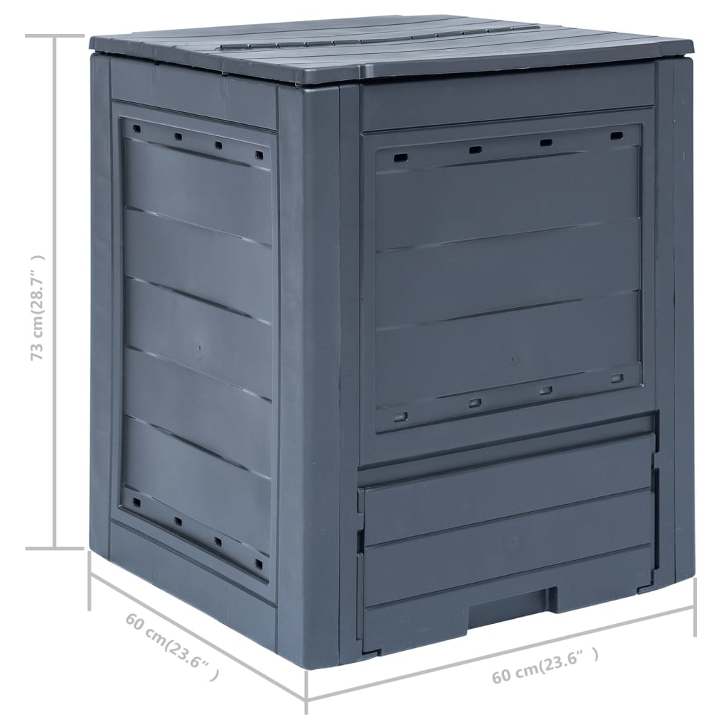 Compostiere per Giardino 2 pz Grigio 60x60x73 cm 520 L - homemem39