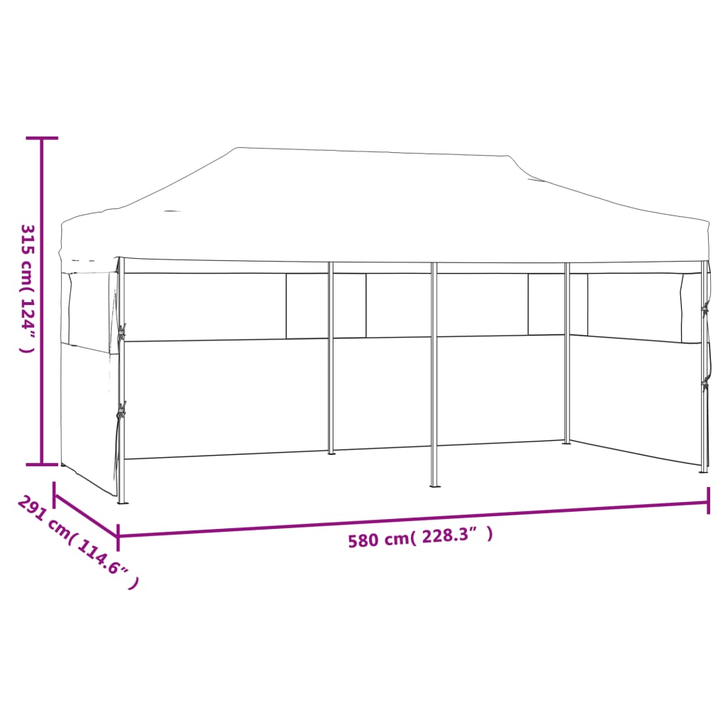 Tenda Pieghevole Pop-Up con Pareti Laterali 3x6m Acciaio Bianco | homemem39