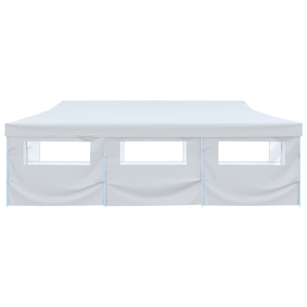 Tenda Pieghevole Pop-Up con 8 Pareti Laterali 3x9 m Bianca - homemem39