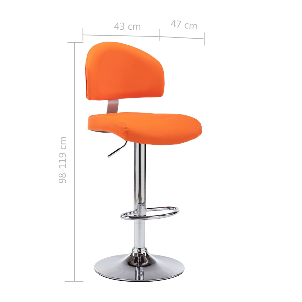 Sgabelli da Bar 2 pz Arancioni in Similpelle - homemem39