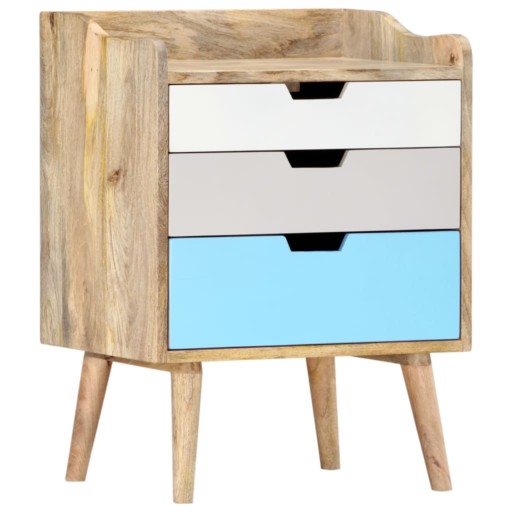 Comodino 47x35x63 cm in Legno Massello di Mango - homemem39