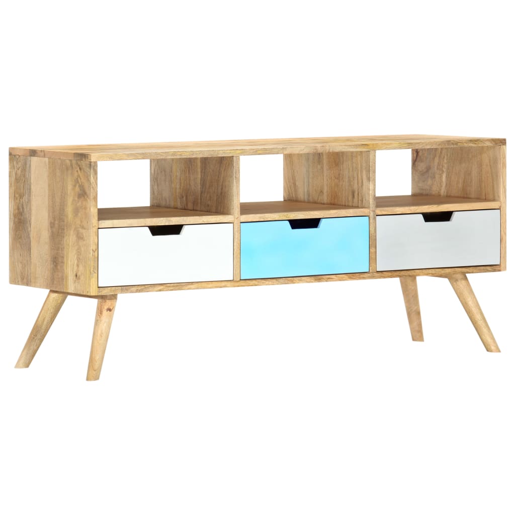 Mobile Porta TV 110x35x48 cm Legno Massello di Mango | homemem39