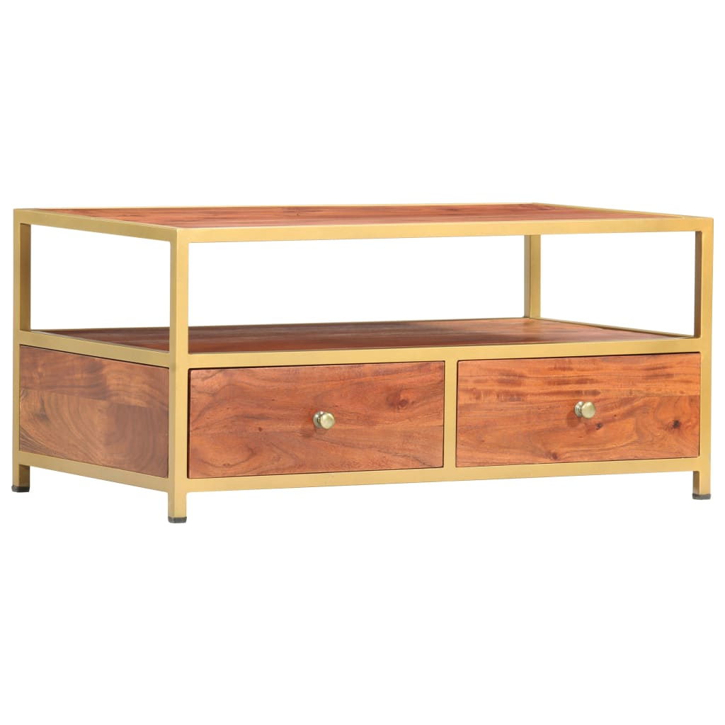 Tavolino da Salotto 90x50x40 cm in Legno Massello di Acacia | homemem39