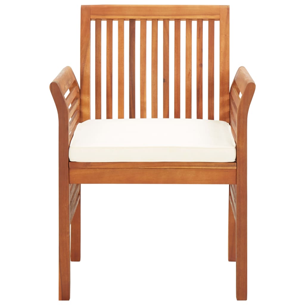 Set da Pranzo da Giardino 3 pz con Cuscini Massello di Acacia