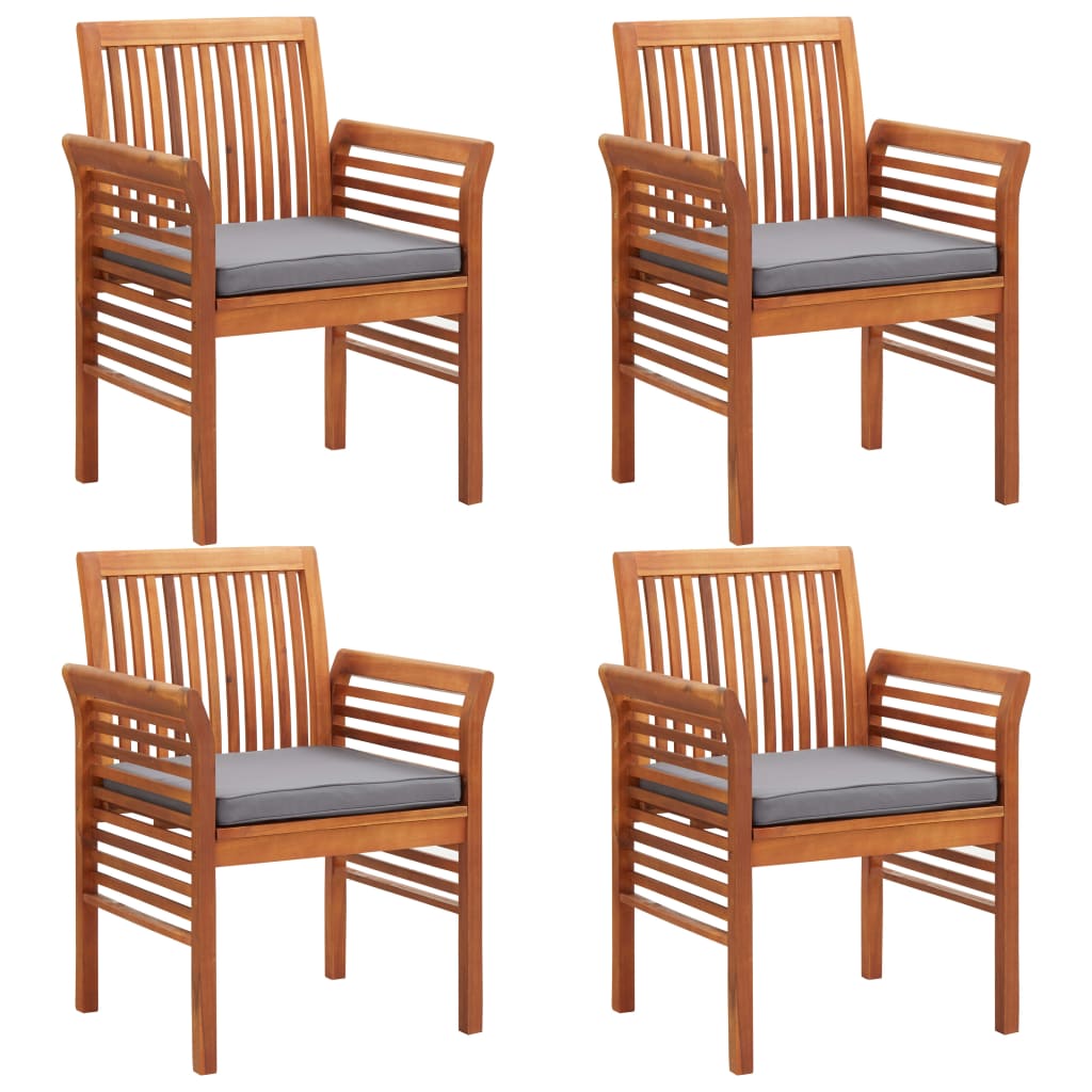 Set da Pranzo da Giardino 5 pz con Cuscini Massello di Acacia