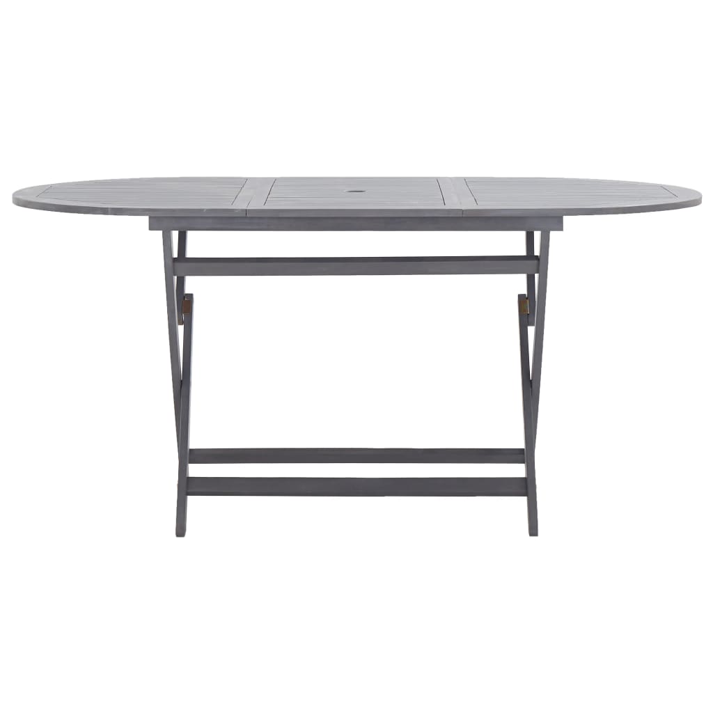 Set da Pranzo per Giardino 7 pz Legno Massello di Acacia Grigio - homemem39