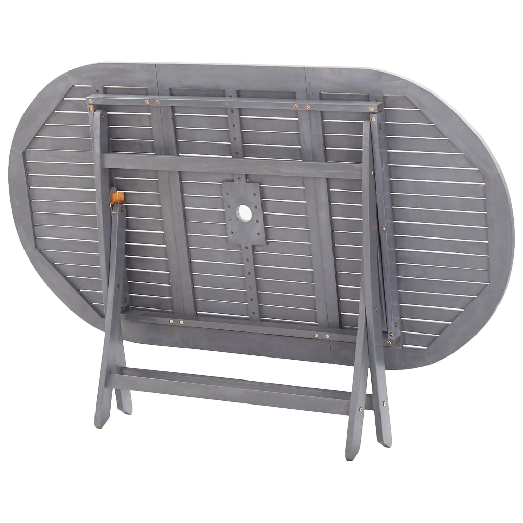 Set da Pranzo per Giardino 7 pz Legno Massello di Acacia Grigio - homemem39