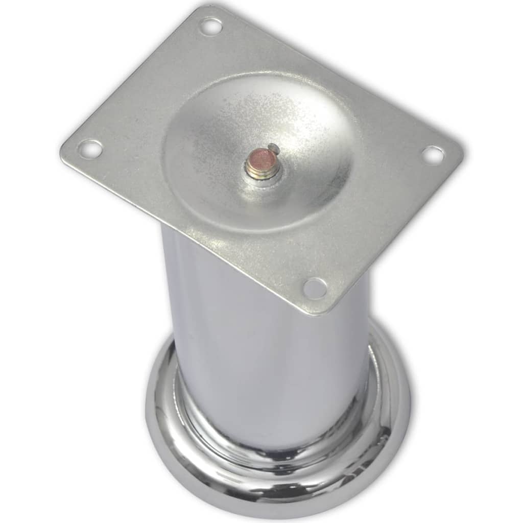 Piedini Rotondi per Divani 8 pz Cromati 120 mm - homemem39
