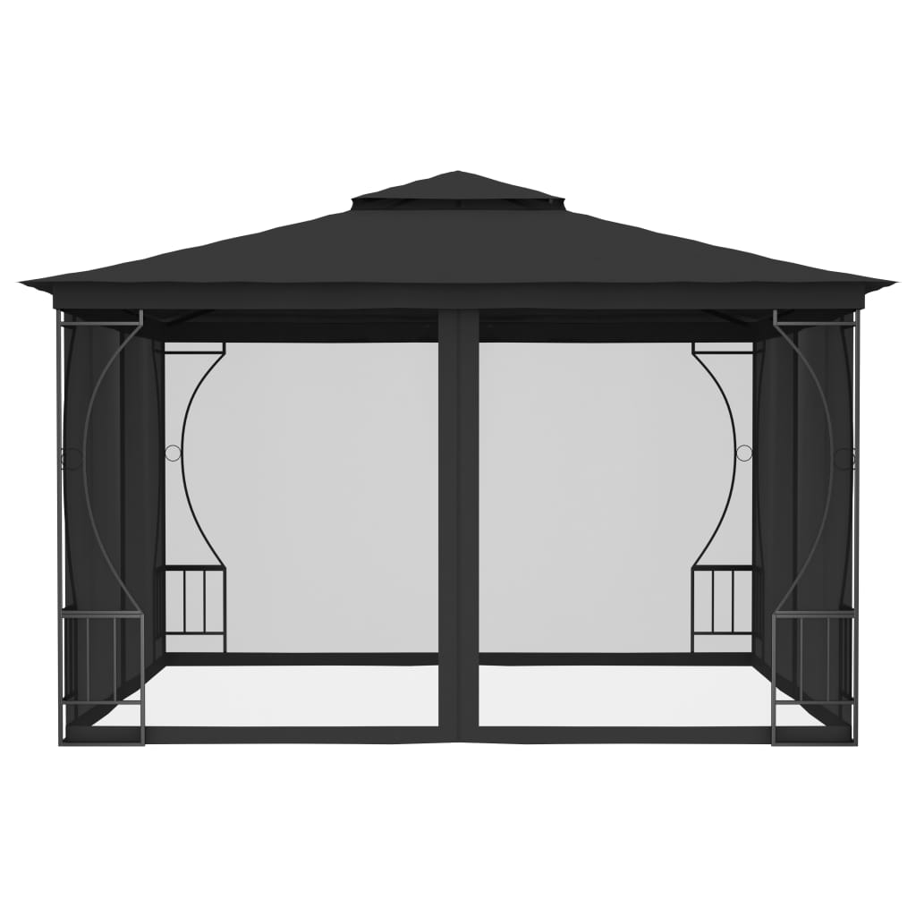 Gazebo con Rete 300x300x265 cm Antracite - homemem39