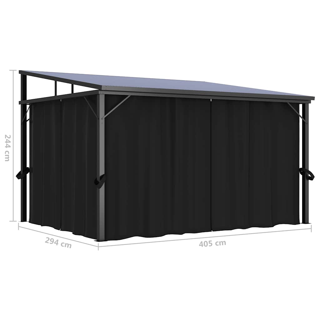 Gazebo con Tenda 405x294x244 cm Antracite | homemem39