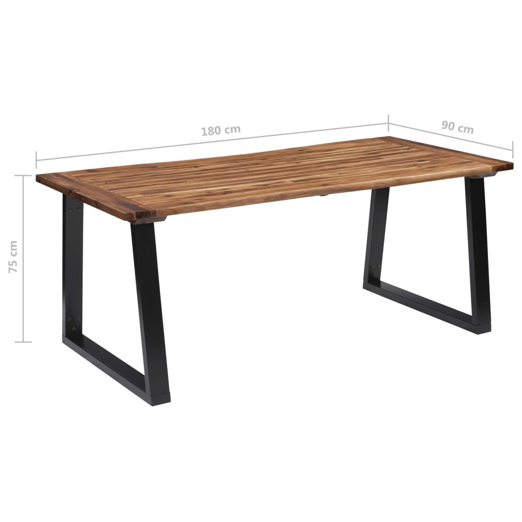 Tavolo da Pranzo in Legno Massello di Acacia 180x90 cm | homemem39