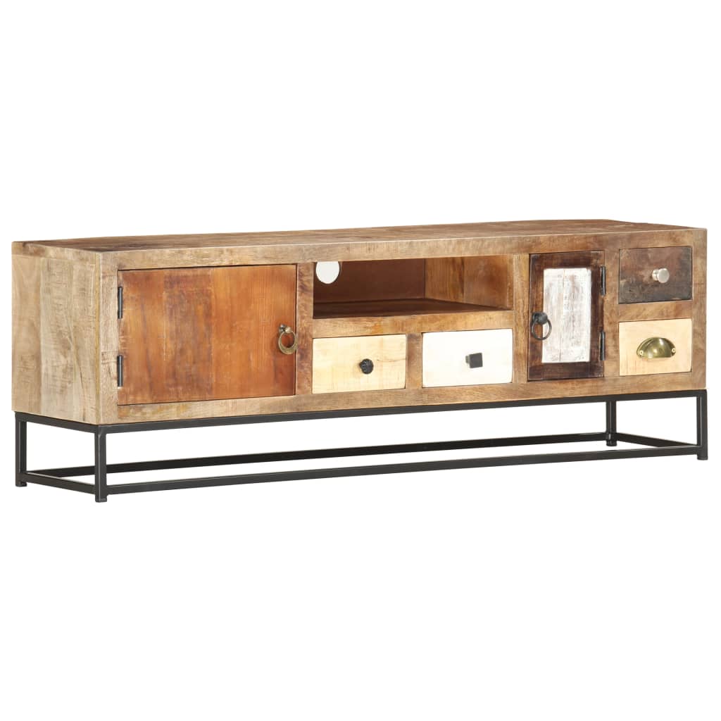 Mobile Porta TV 120x30x40 cm in Legno Massello di Recupero
