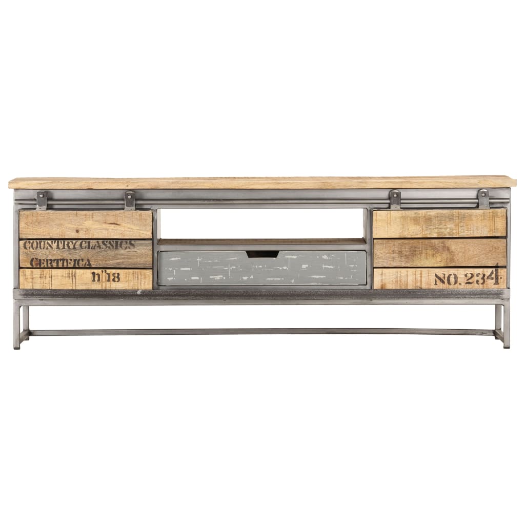 Mobile Porta TV 120x30x40 cm in Legno Massello di Mango
