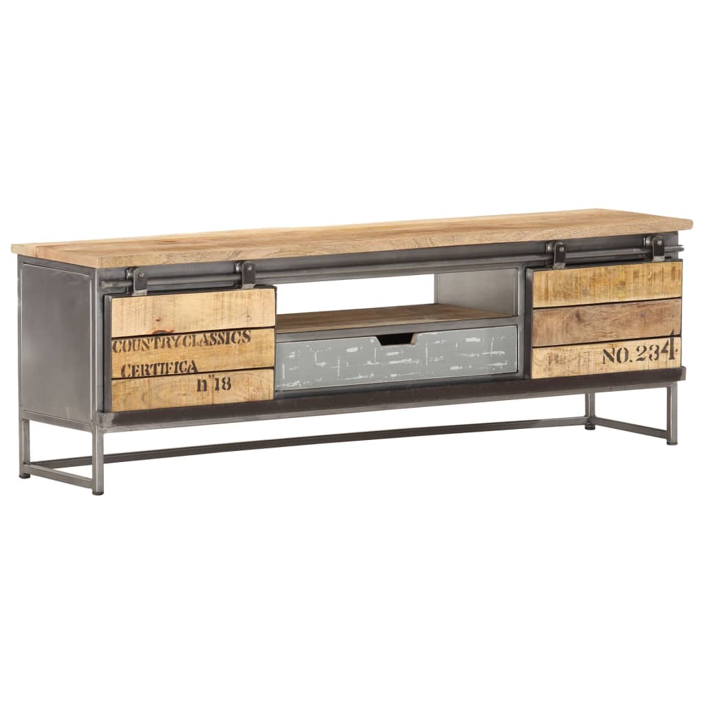Mobile Porta TV 120x30x40 cm in Legno Massello di Mango