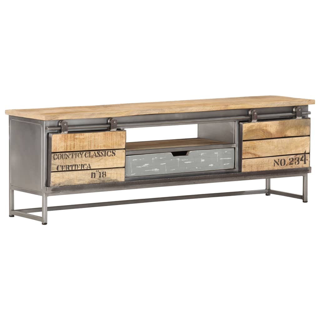 Mobile Porta TV 120x30x40 cm in Legno Massello di Mango