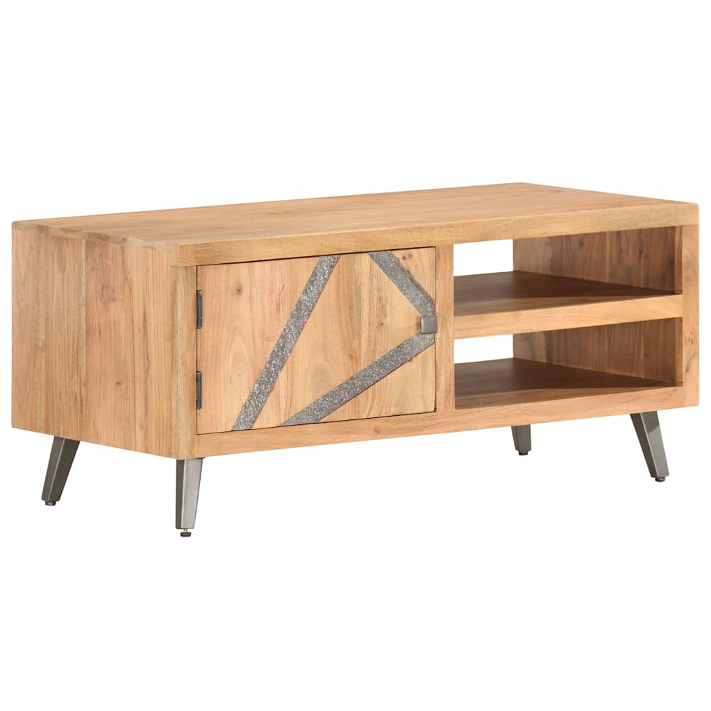 Tavolino da Caffè 90x45x40 cm in Legno Massello di Acacia | homemem39