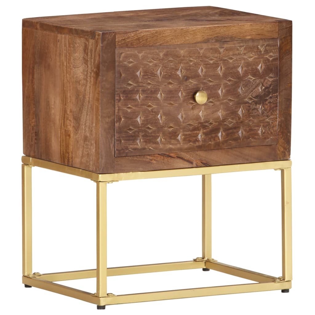 Comodino 40x30x50 cm in Legno Massello di Mango | homemem39