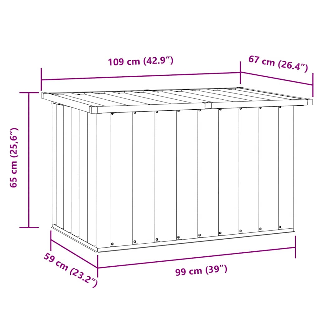 Baule da Giardino Antracite 109x67x65 cm - homemem39