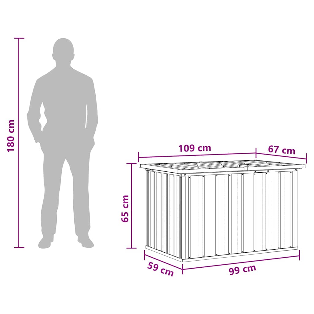 Baule da giardino marrone 109x67x65 cm