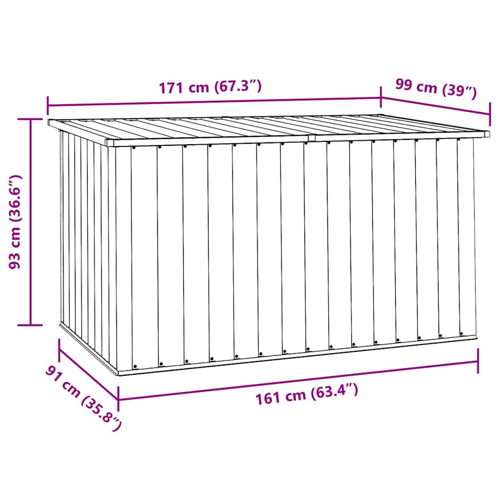 Baule da Giardino Grigio 171x99x93 cm - homemem39