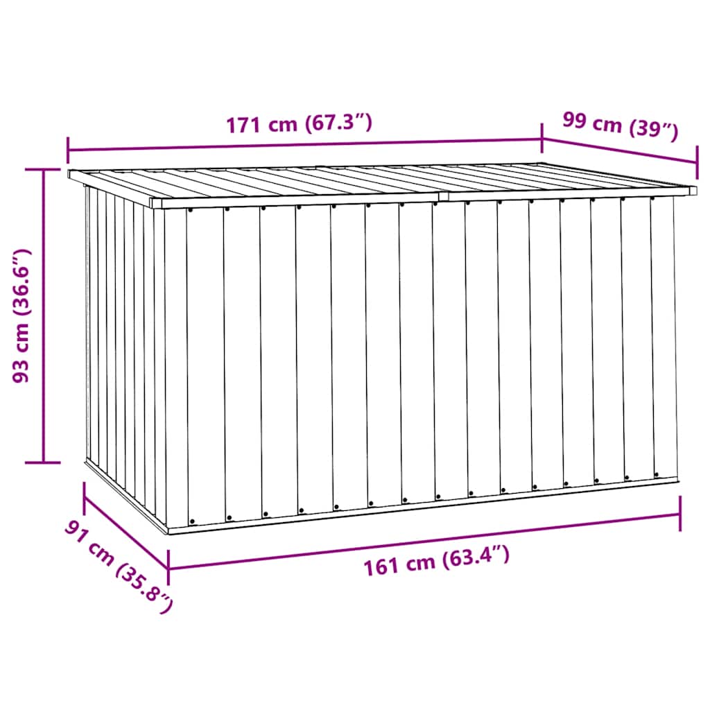 Baule da Giardino Marrone 171x99x93 cm - homemem39