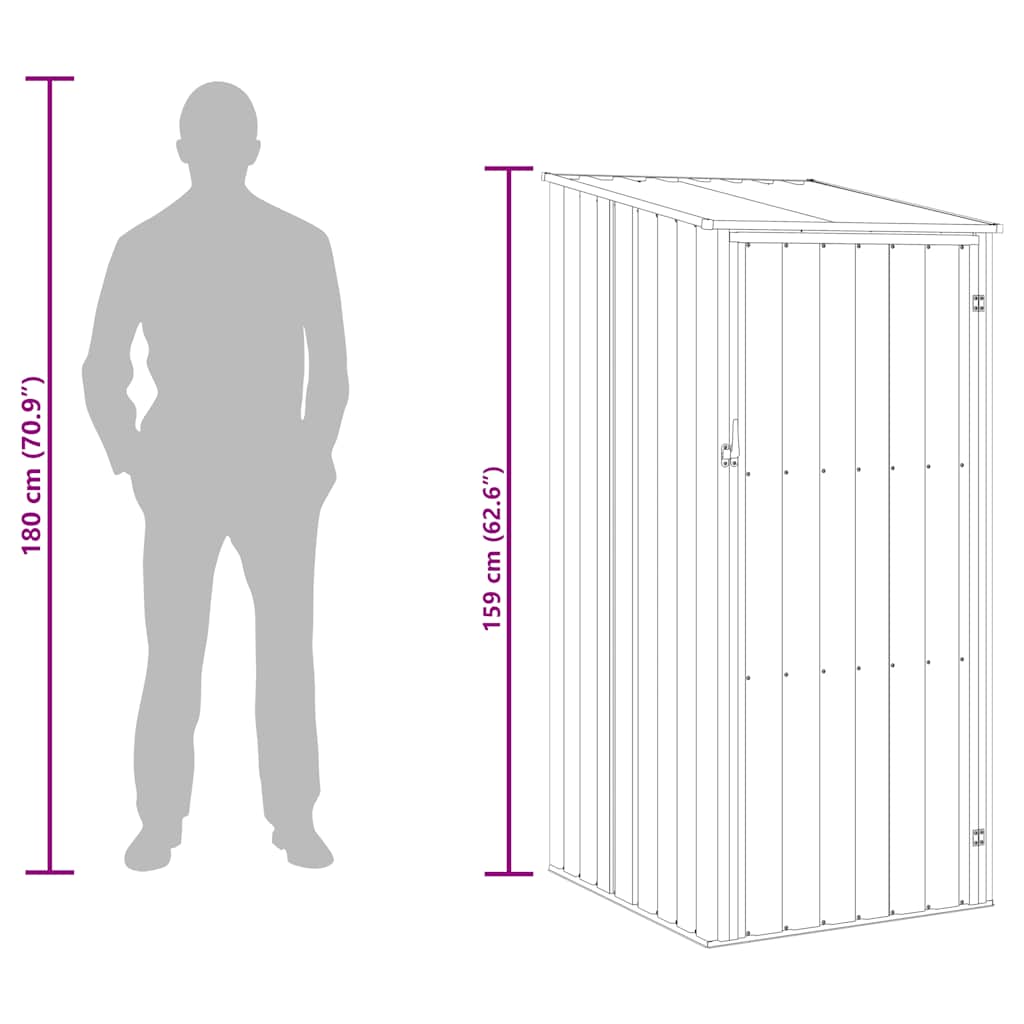 Capanno da Giardino Marrone 87x98x159 cm in Acciaio Zincato | homemem39