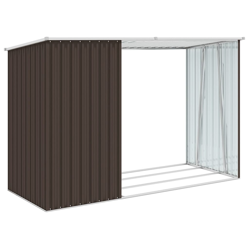 Capanno per Legna da Giardino 245x98x159 cm in Acciaio Zincato - homemem39
