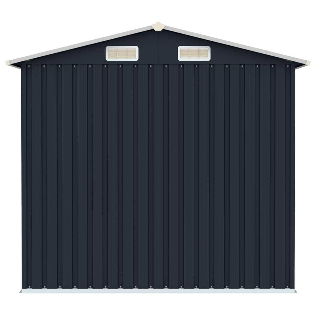 Capanno da Giardino Antracite 205x129x183 cm in Acciaio Zincato - homemem39